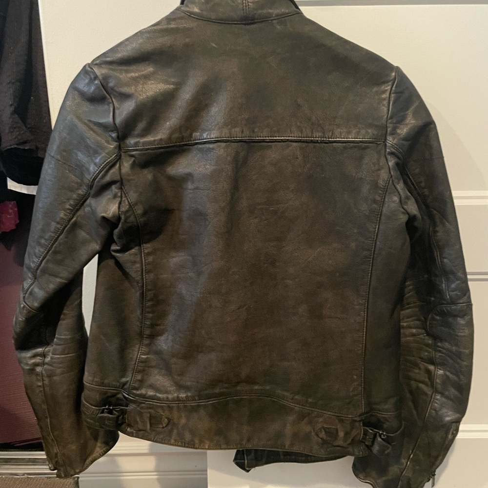 CLASSIC LUXE vintage leather motorcycle Sz 8-10/ M by Italian label Golden Goose - Picture 5 of 9